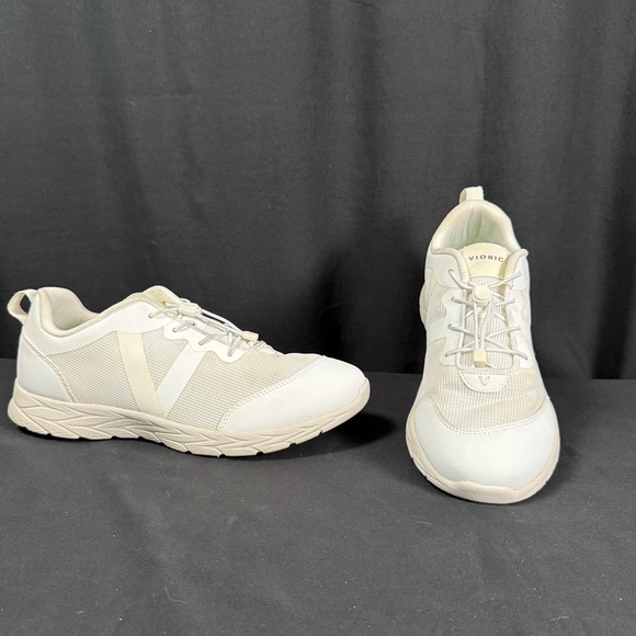 Shoes - Vionic Norelle White Mesh Bungee Lace Walking Shoe Orthopedic Sneakers Women 9.5